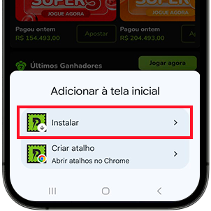 Janela de confirmação do Android com o botão Instalar em evidência